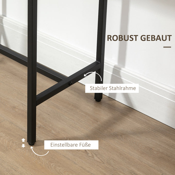 3-Delt industrielt barbordsæt, 1 bord, 2 skamler, sort + natur