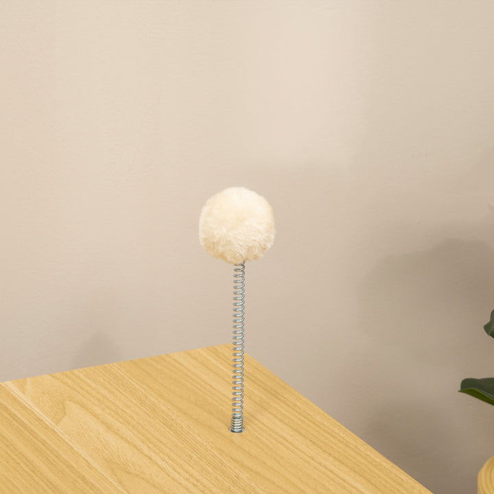 Kattehule i tv-design inklusive legetøj, vaskbar pude, 50 cm x 28 cm x 43 cm, eg + beige + hvid