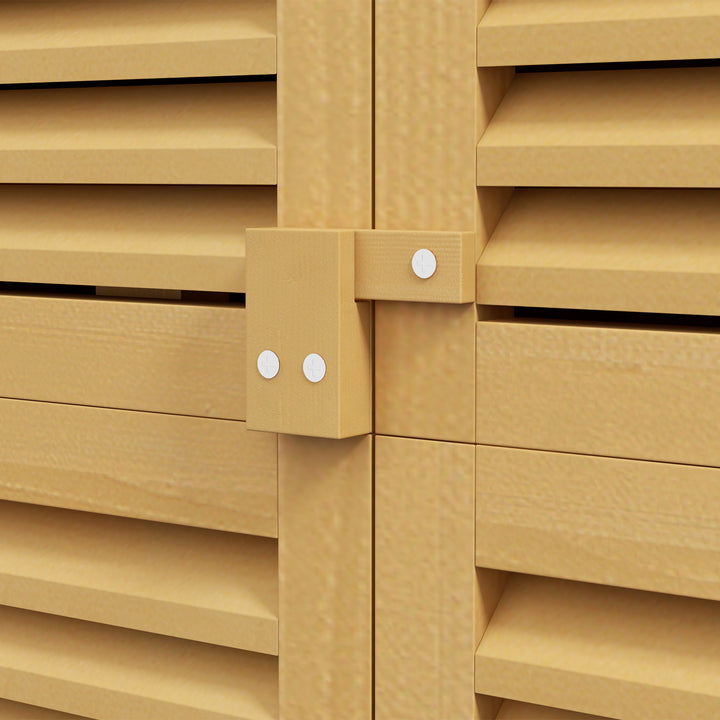 Vejrbestandig havekommode, 2 låger med lås, fyrretræ, 87l x 46,5b x 160h cm, lysegul