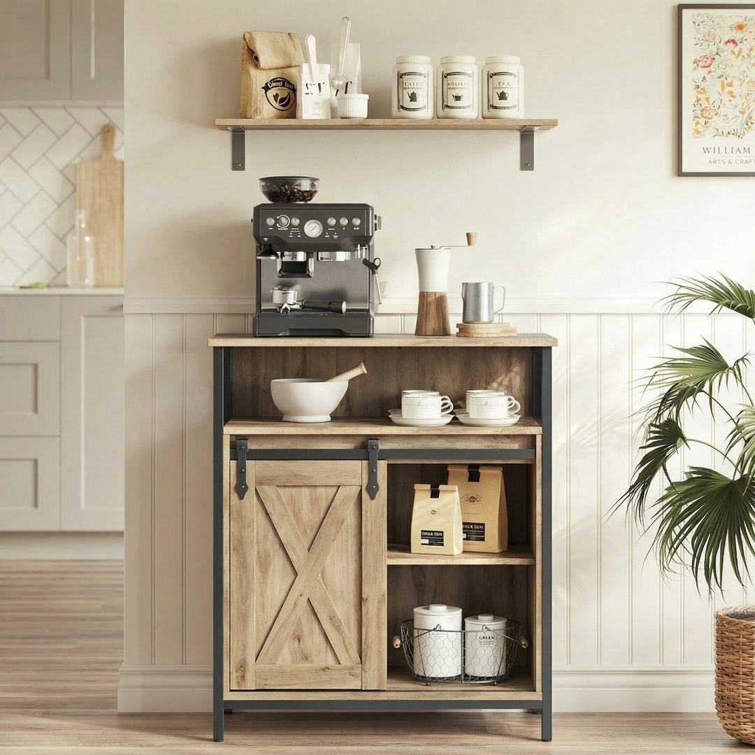 Kommode - med skydedøre – ARTISAN OAK / sort