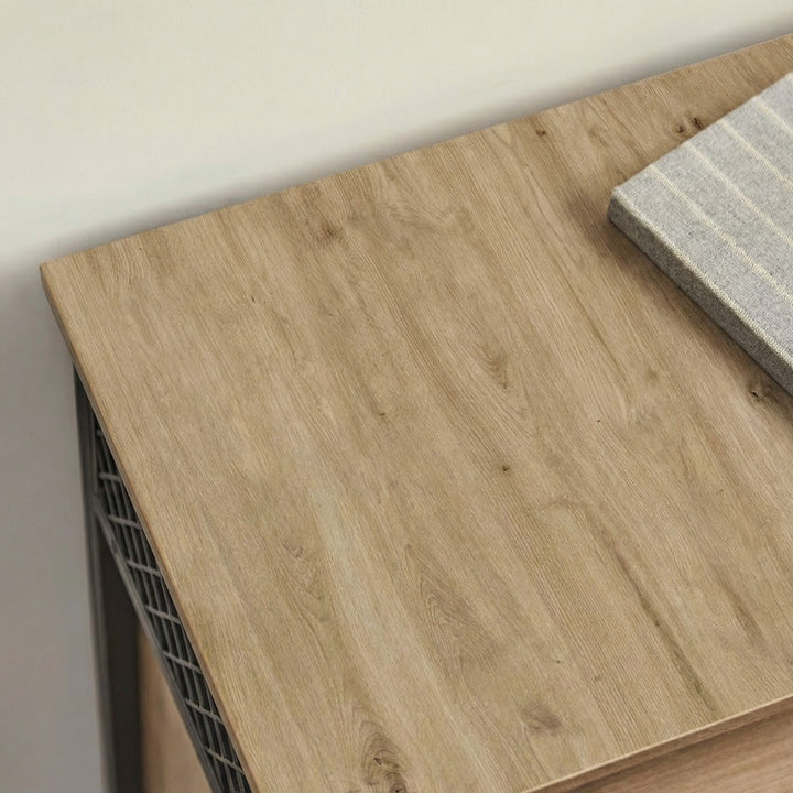 Kommode - med skydedøre – ARTISAN OAK / sort