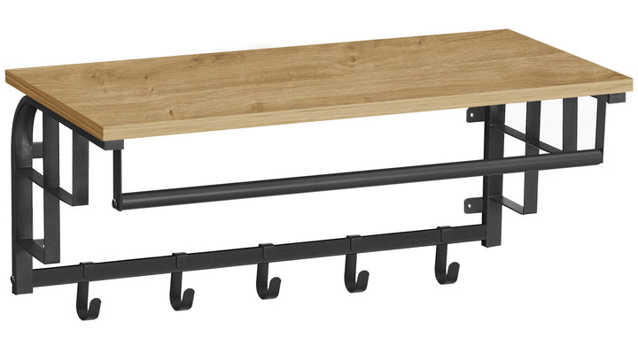 Knagerække med bøjlestang – ARTISAN OAK / sort (loft-design)