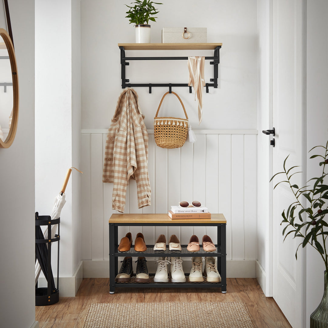 Knagerække med bøjlestang – ARTISAN OAK / sort (loft-design)