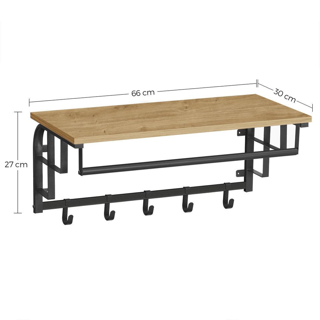 Knagerække med bøjlestang – ARTISAN OAK / sort (loft-design)