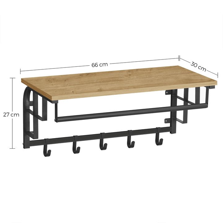 Knagerække med bøjlestang – ARTISAN OAK / sort (loft-design)