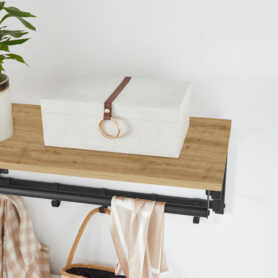 Knagerække med bøjlestang – ARTISAN OAK / sort (loft-design)