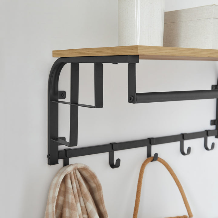 Knagerække med bøjlestang – ARTISAN OAK / sort (loft-design)