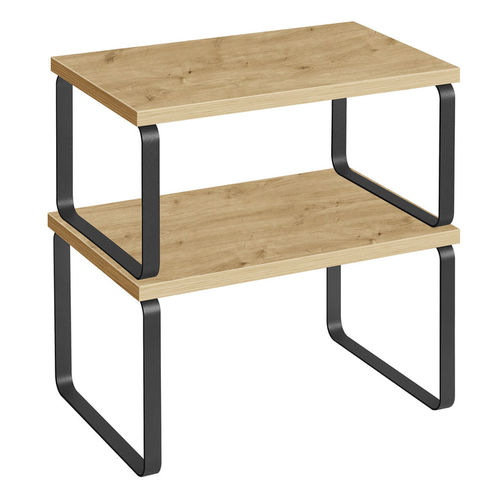 Køkkenhylder til bordplade – sæt med 2 stk. | ARTISAN OAK / sort