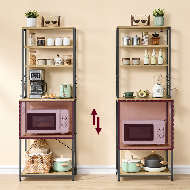 Køkkenorganizer med hylde til hvidevarer – ARTISAN OAK / sort