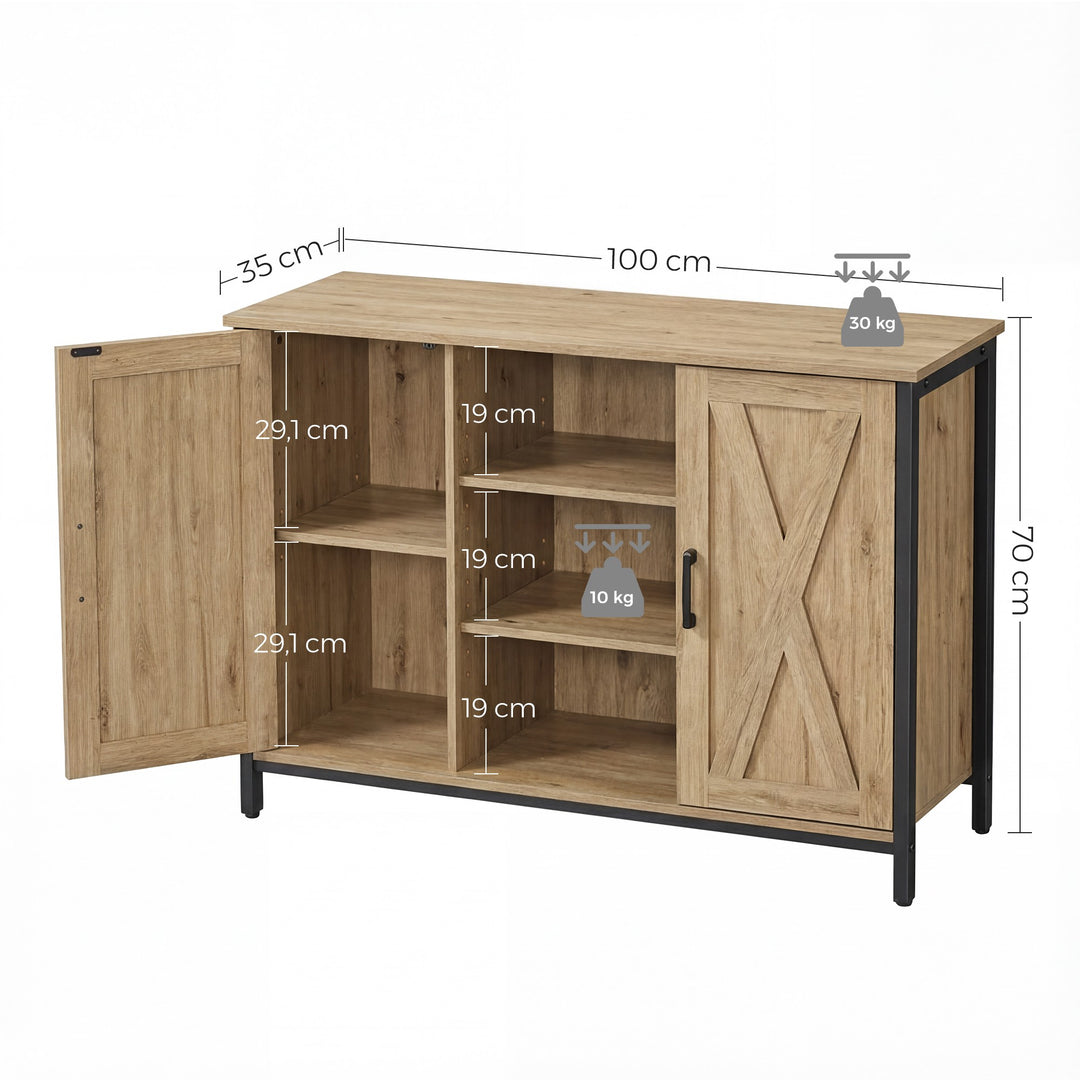 Industriel kommode – ARTISAN OAK / sort