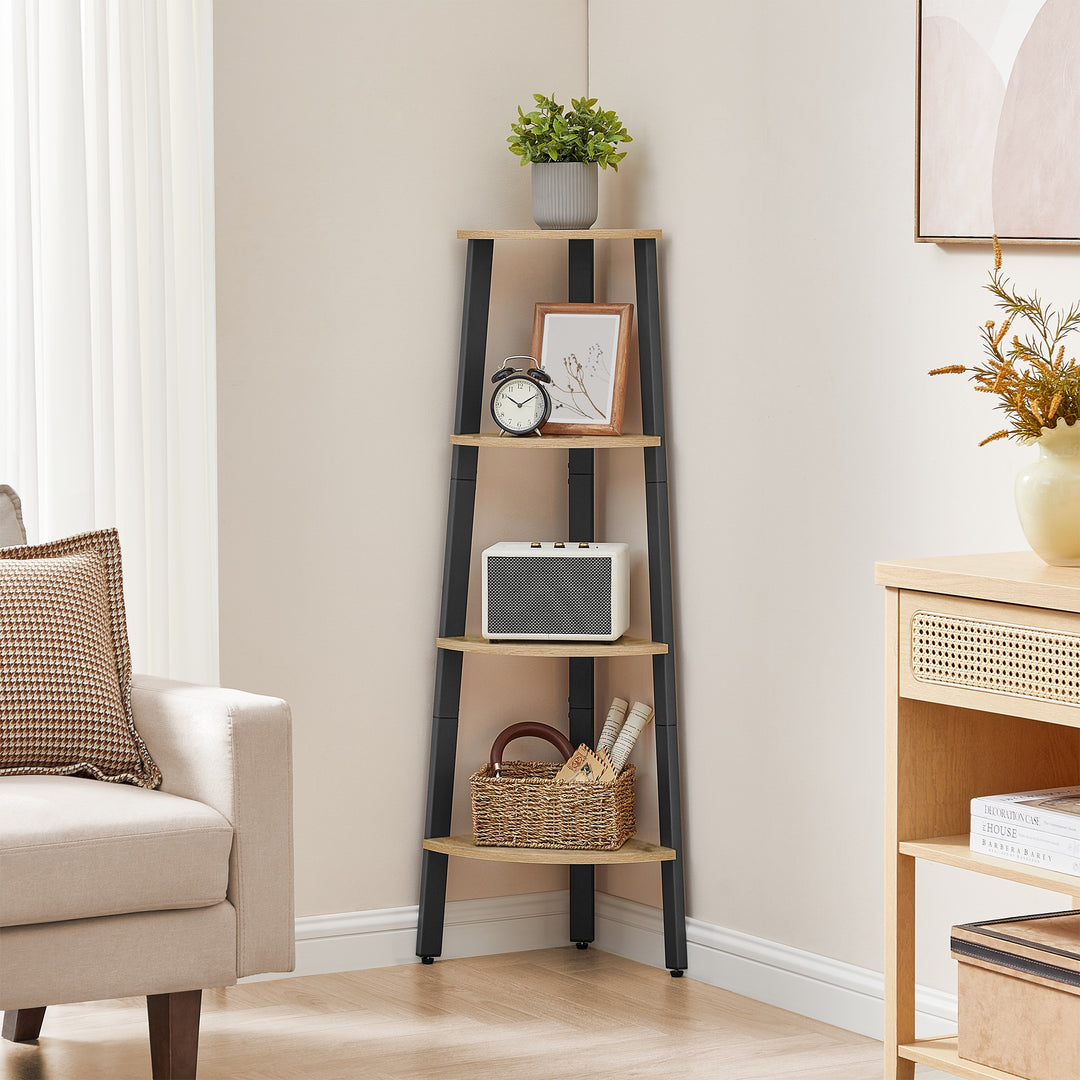 Bogreol med 4 hylder – ARTISAN OAK / sort