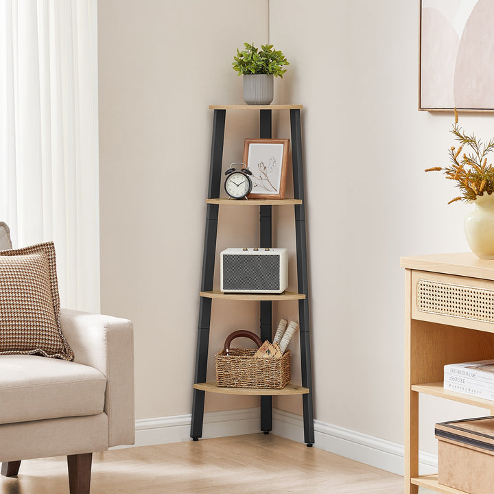 Bogreol med 4 hylder – ARTISAN OAK / sort
