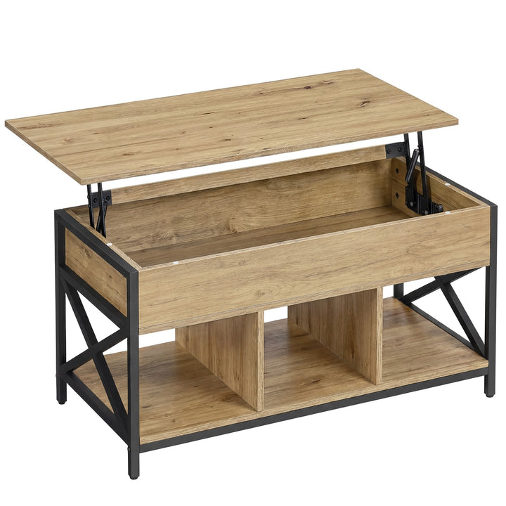 Sofabord med udtrækbar bordplade – ARTISAN OAK / sort (loft design)