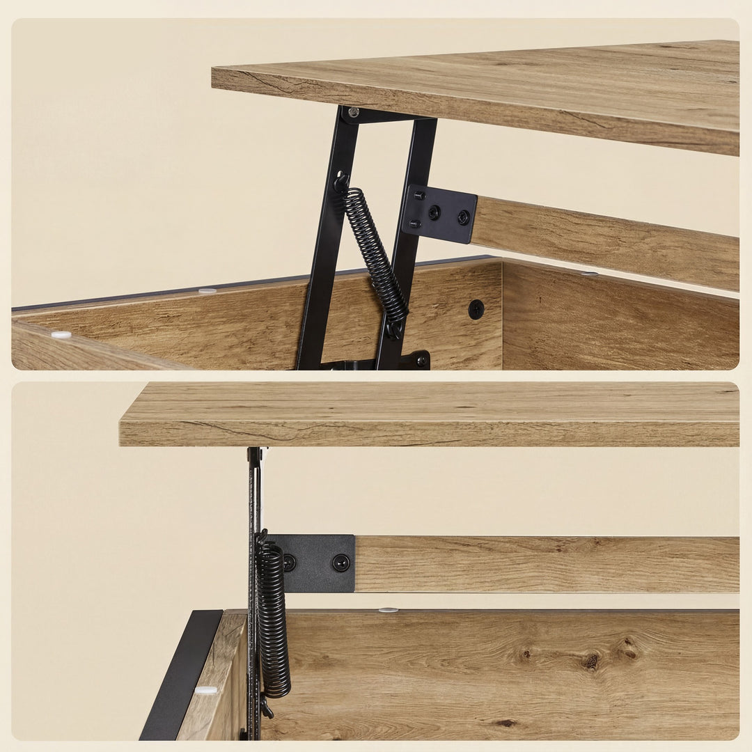 Sofabord med udtrækbar bordplade – ARTISAN OAK / sort (loft design)