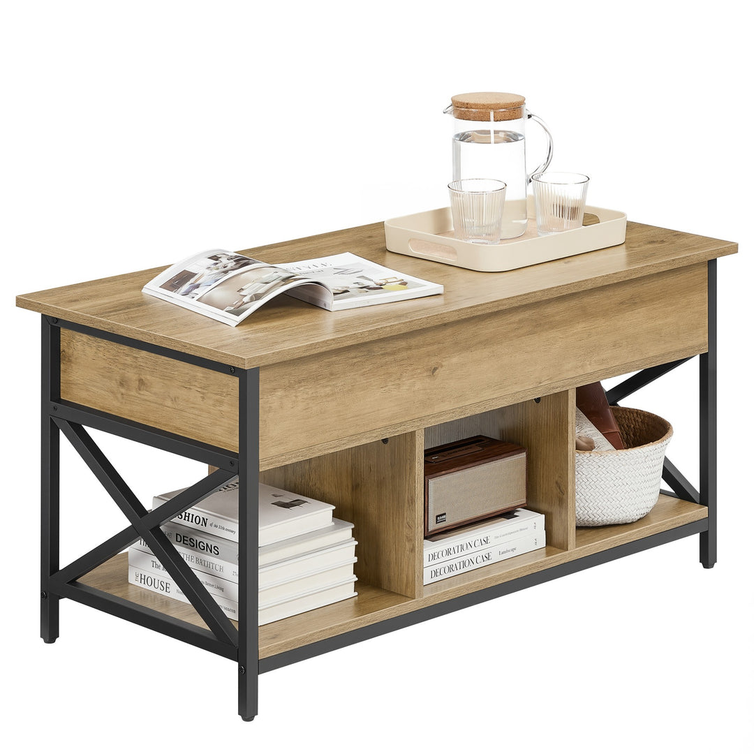Sofabord med udtrækbar bordplade – ARTISAN OAK / sort (loft design)
