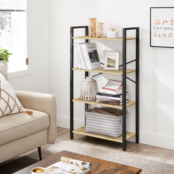 Reol med 4 hylder – ARTISAN OAK / sort