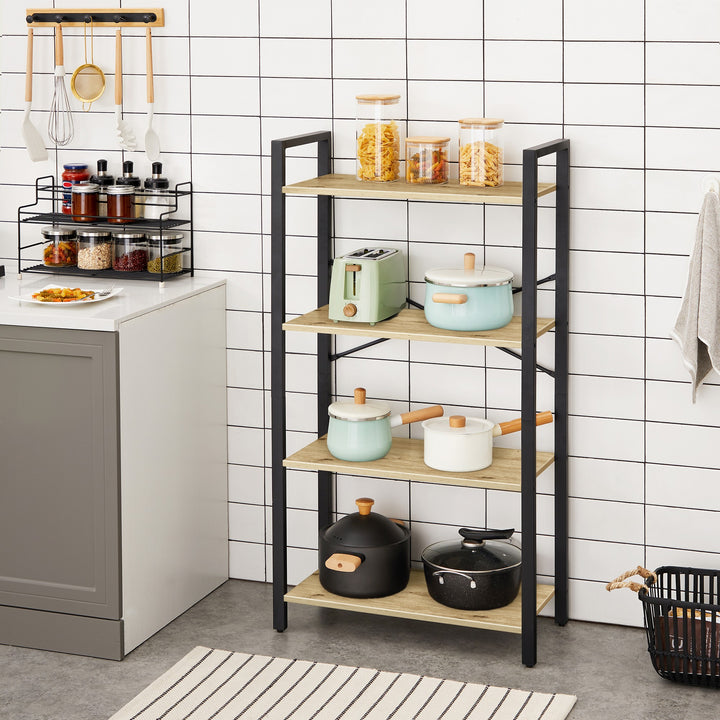 Reol med 4 hylder – ARTISAN OAK / sort