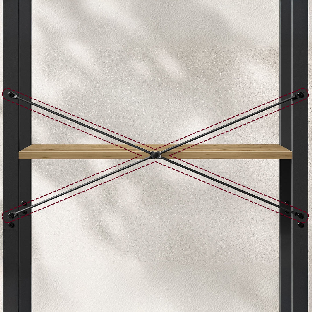 Reol med 4 hylder – ARTISAN OAK / sort