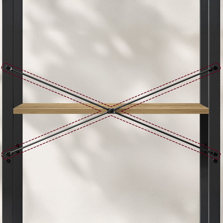 Reol med 4 hylder – ARTISAN OAK / sort