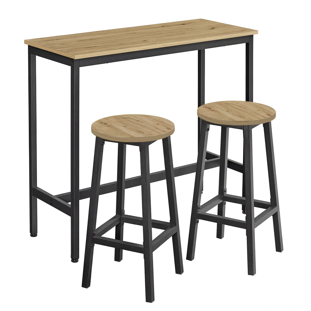 Barsæt med bord og 2 skamler – ARTISAN OAK / sort