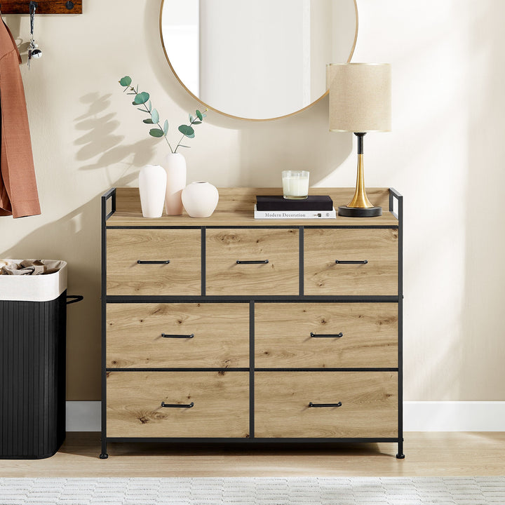 Moderne kommode i industriel stil – artisan eg/sort,  98 x 28,5 x 85 cm (B x D x H)
