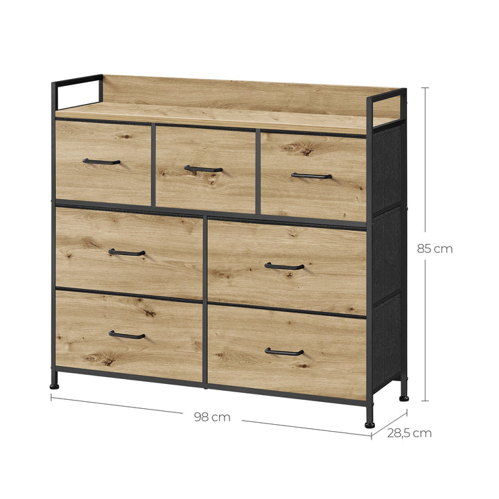 Moderne kommode i industriel stil – artisan eg/sort,  98 x 28,5 x 85 cm (B x D x H)