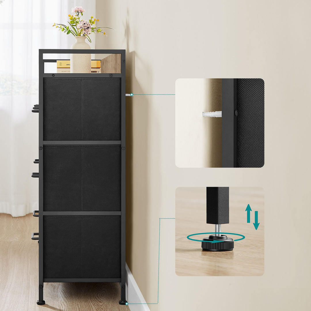 Moderne kommode i industriel stil – artisan eg/sort,  98 x 28,5 x 85 cm (B x D x H)