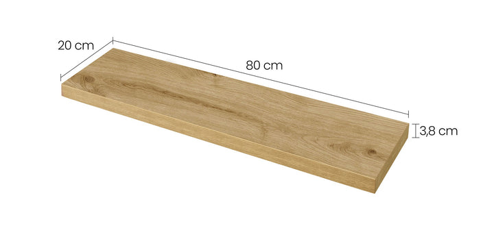 Moderne hylde, naturfarvet, stilren og pladsbesparende, 80cm