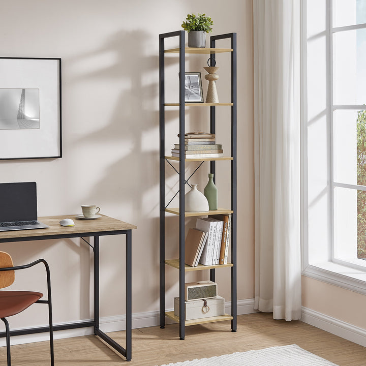 Bogreol med 6 hylder – moderne og pladsbesparende opbevaring