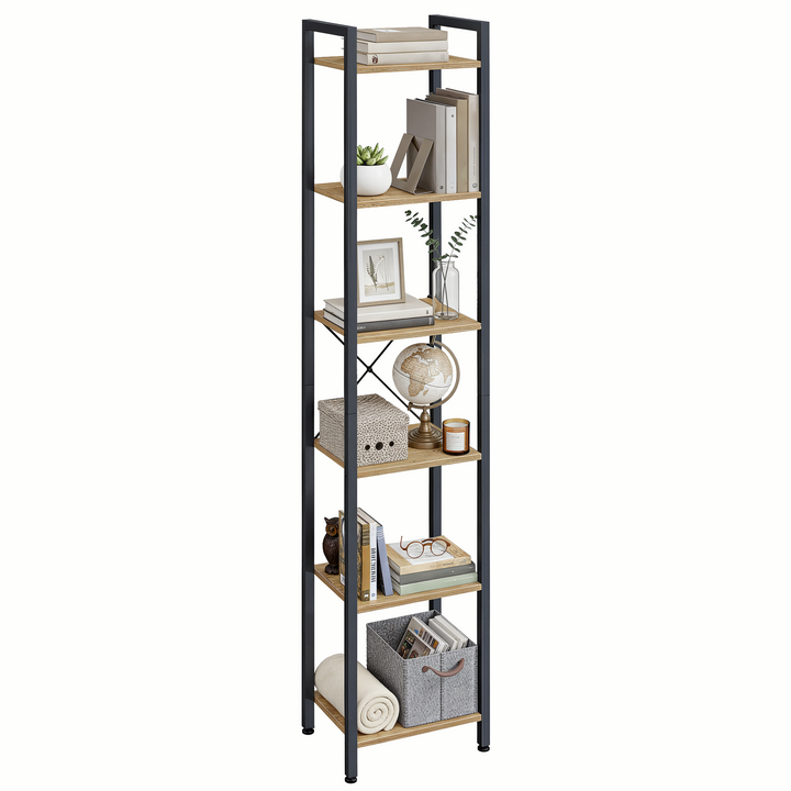 Bogreol med 6 hylder – moderne og pladsbesparende opbevaring