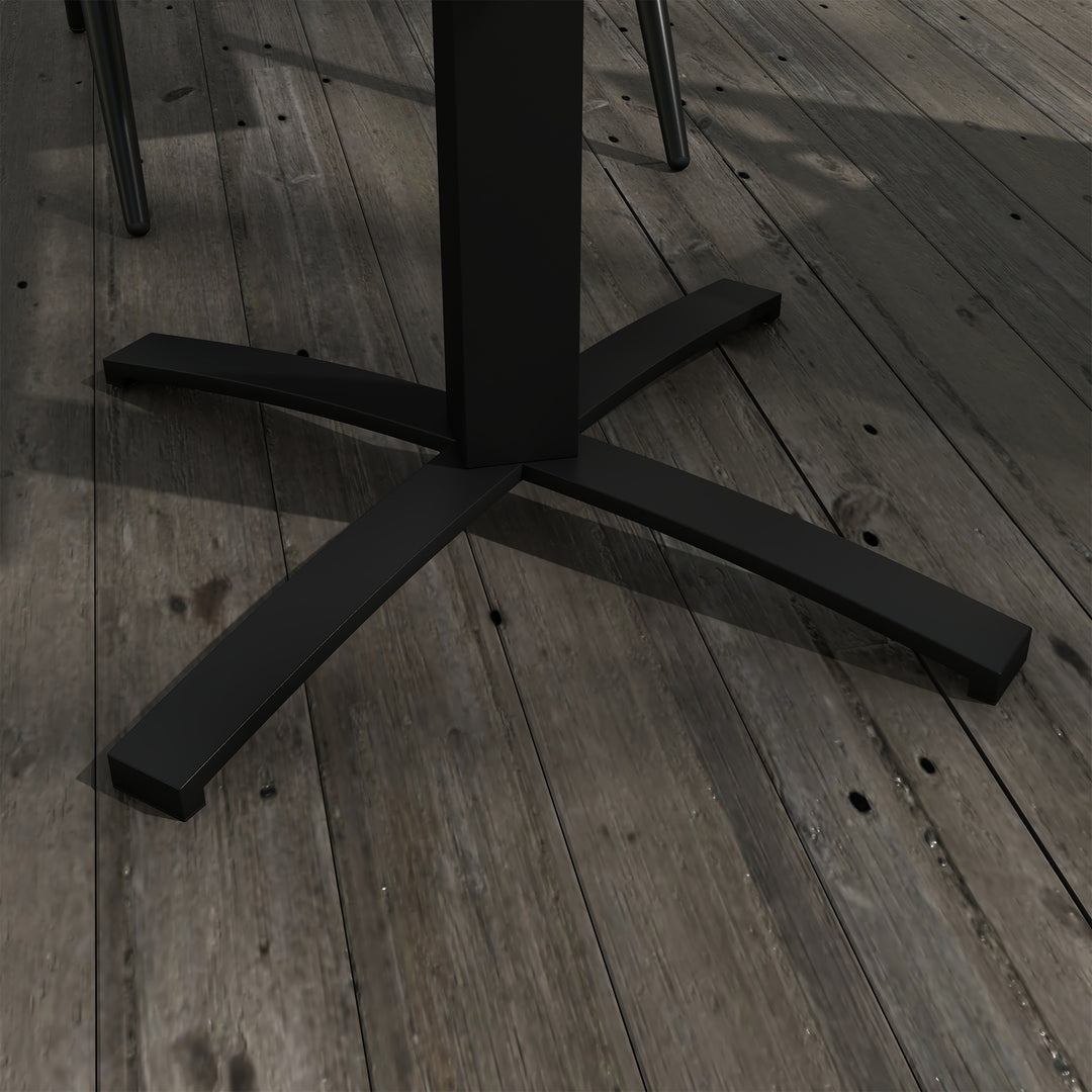 Havebord, til 4 personer, trælook, aluminiumsramme, 70 x 70 x 76 cm, grå