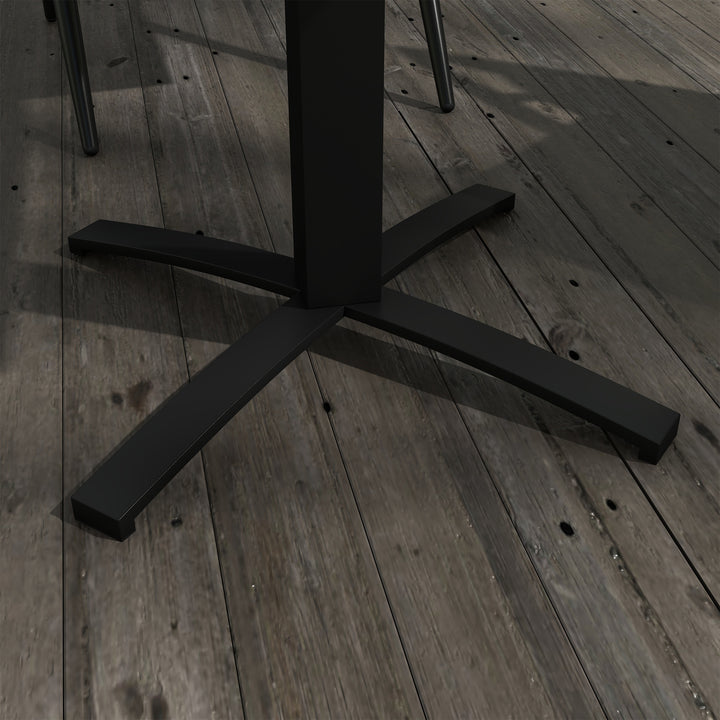 Havebord, til 4 personer, trælook, aluminiumsramme, 70 x 70 x 76 cm, grå