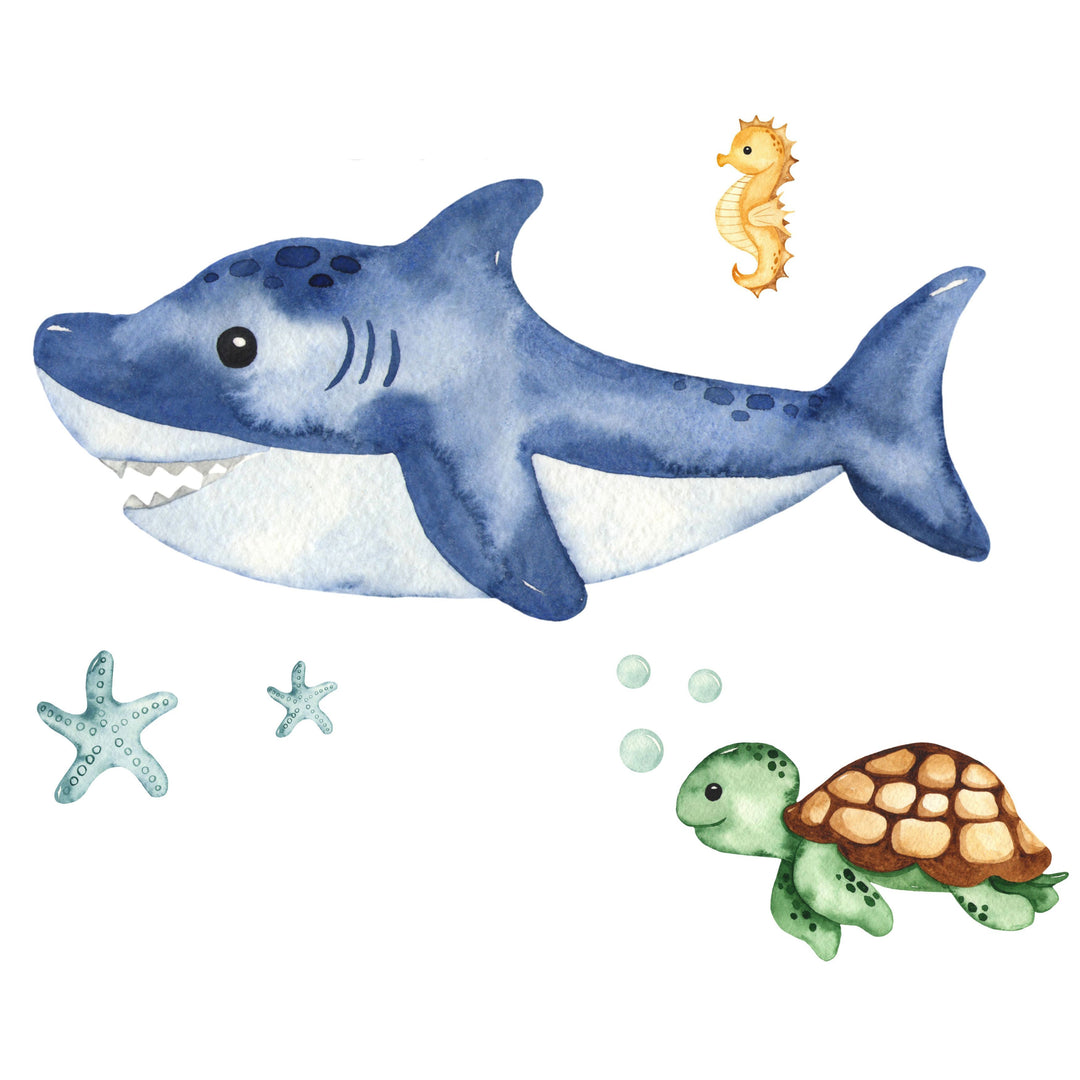 Børneseng LUK 140x70 med skuffe - Shark