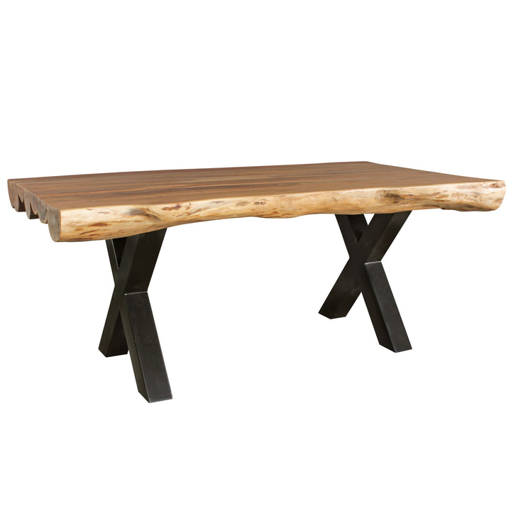 Spisebord 200 x 100 x 77 cm akacietræ i landlig stil
