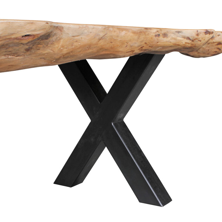 Spisebord 200 x 100 x 77 cm akacietræ i landlig stil