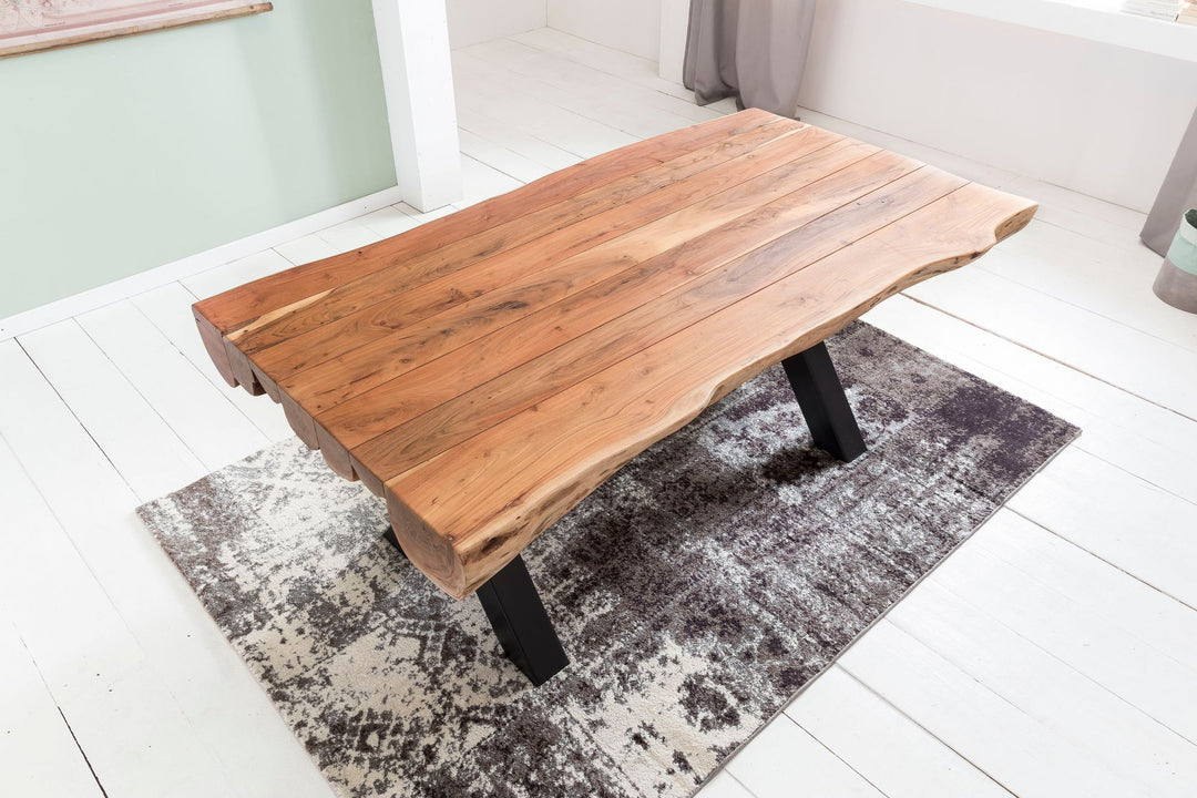 Spisebord 200 x 100 x 77 cm akacietræ i landlig stil