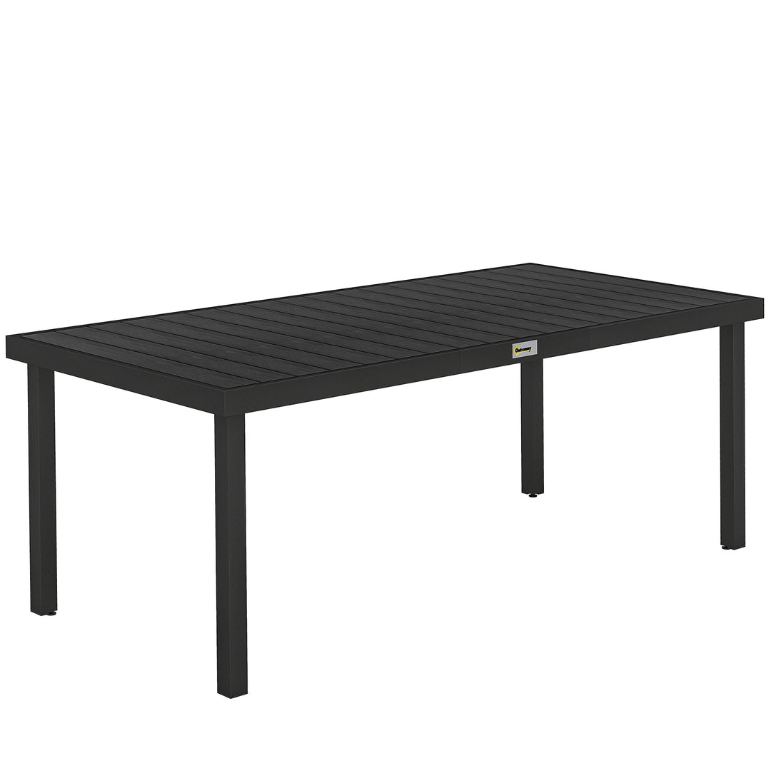 Havebord, udendørs bord, udendørs loungebord, vejrbestandig, 190 x 90 x 74 cm, sort