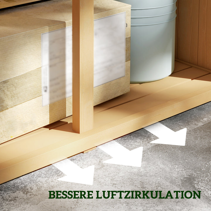 Vejrbestandig havekommode, 2 låger med lås, fyrretræ, 87l x 46,5b x 160h cm, lysegul