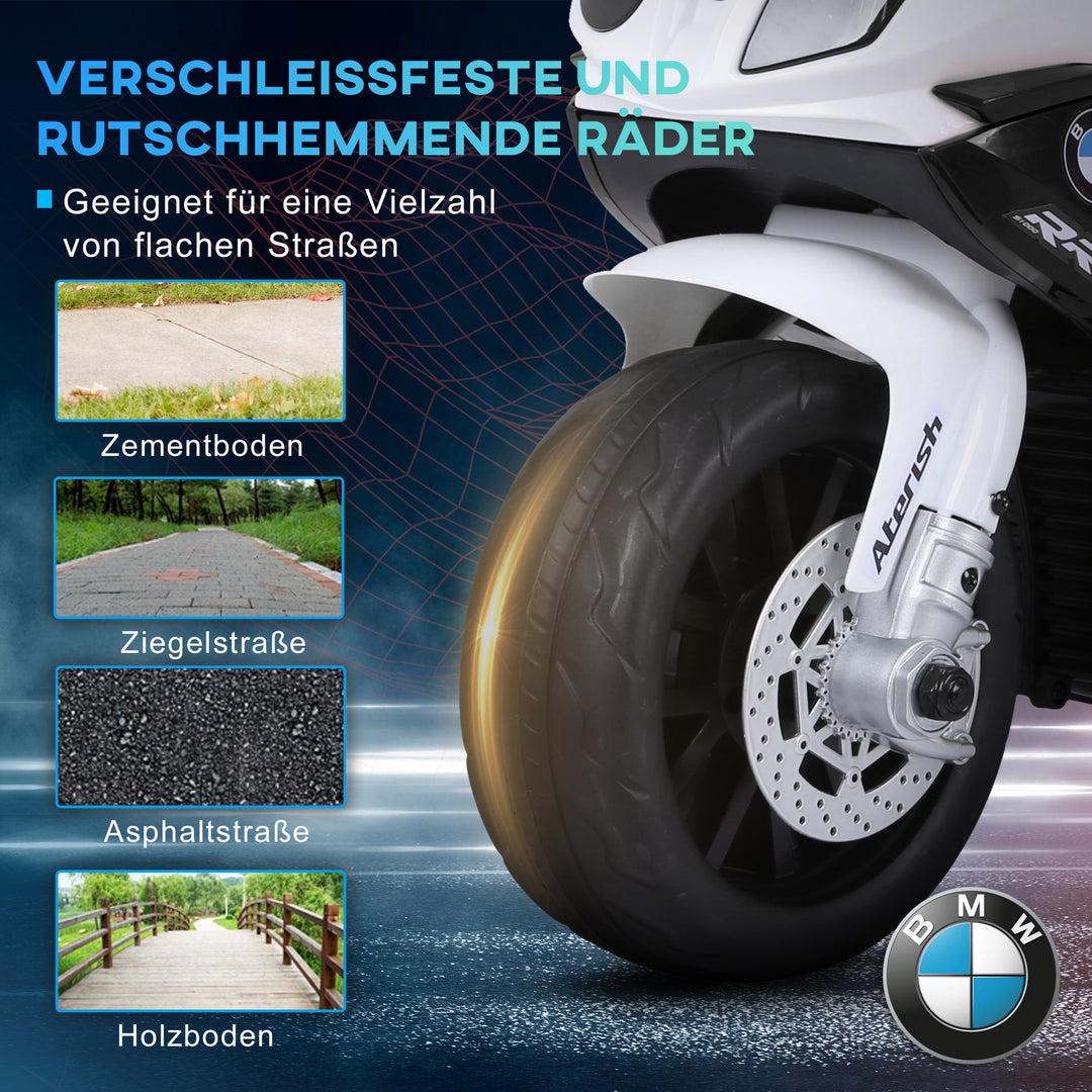 Elektrisk børnemotorcykel bmw s1000rr elmotorcykel med musik, forlygter, børns elmotorcykel til børn fra 18-36 måneder sort