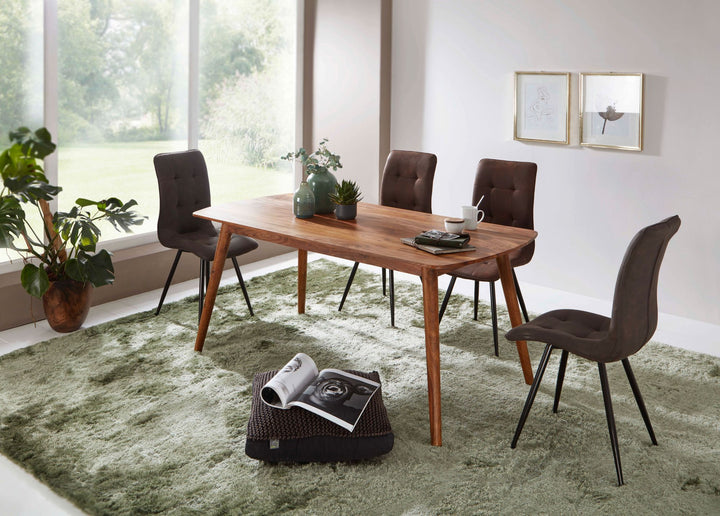 Designer spisebord i massivt træ, 120x77x60 cm, brun