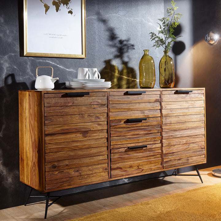 Designer skænk, 160x40x88 cm, massivt træ