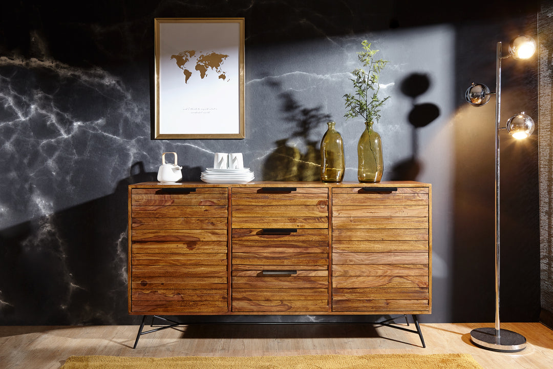 Designer skænk, 160x40x88 cm, massivt træ
