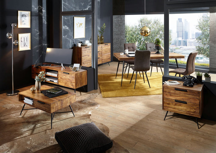 Designer skænk, 160x40x88 cm, massivt træ