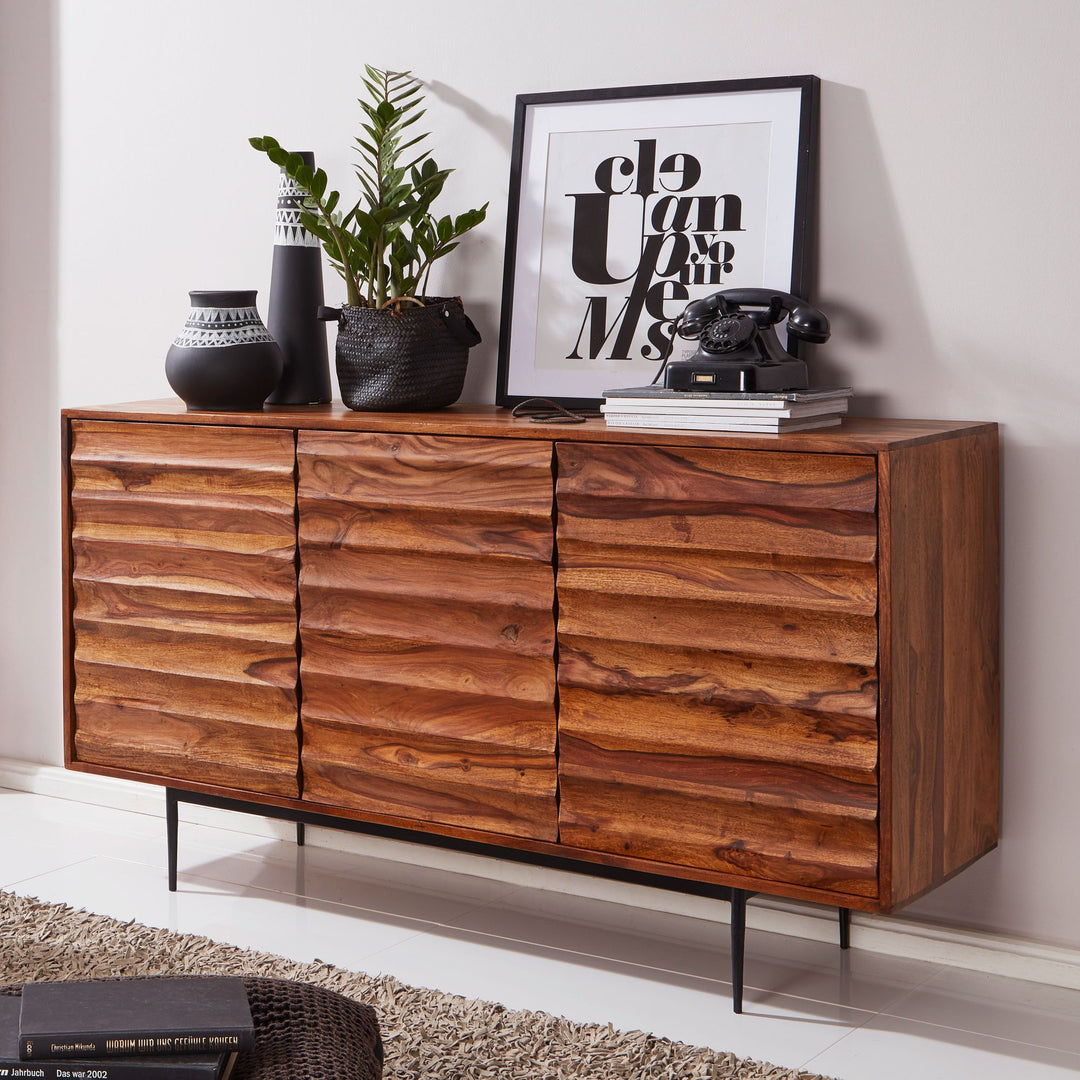 Skænk i massivt træ 150x81x41 cm rustik kommode