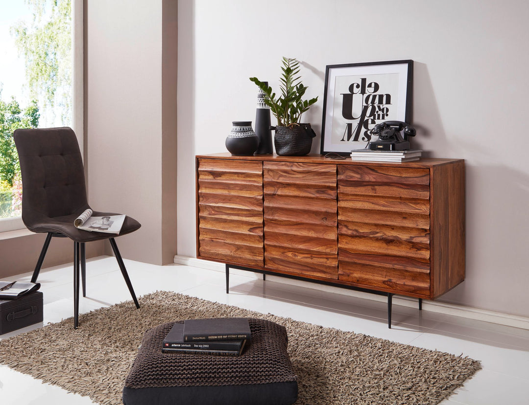 Skænk i massivt træ 150x81x41 cm rustik kommode