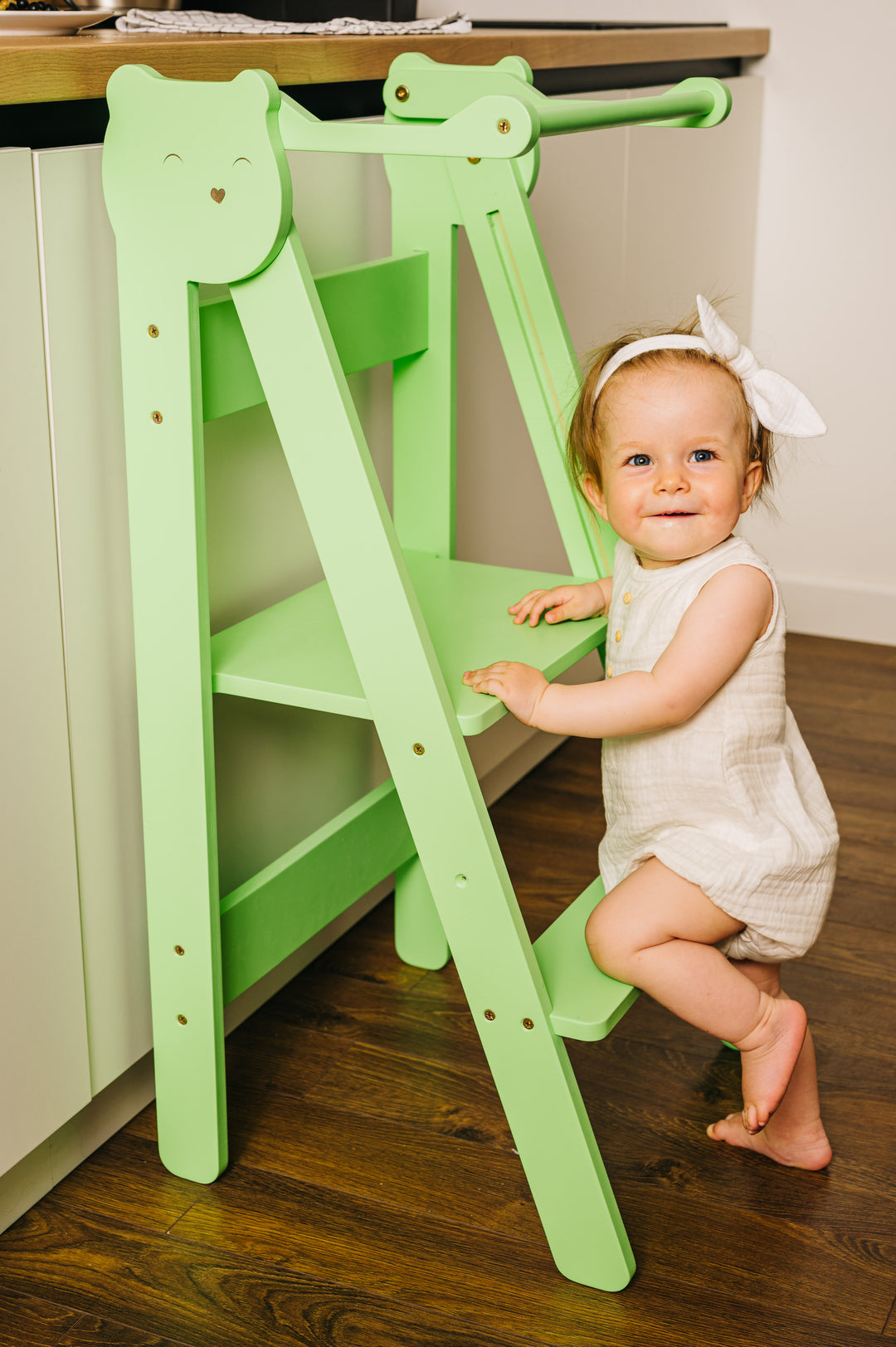 Trin-skammel til barn, grøn