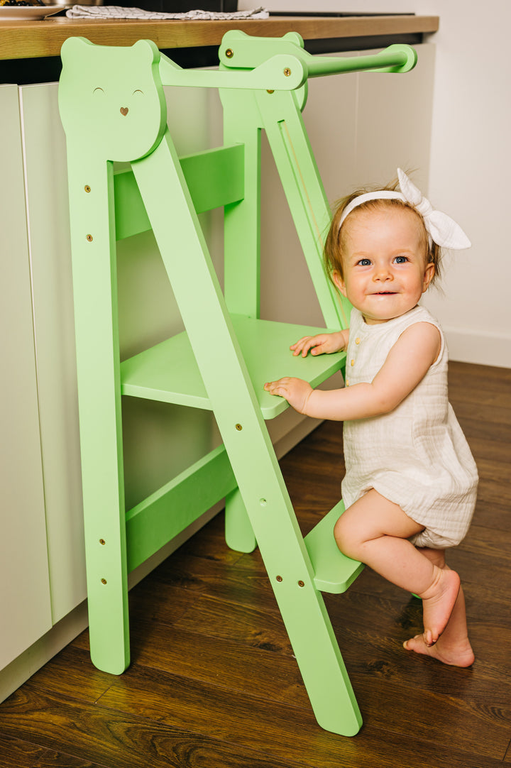 Trin-skammel til barn, grøn