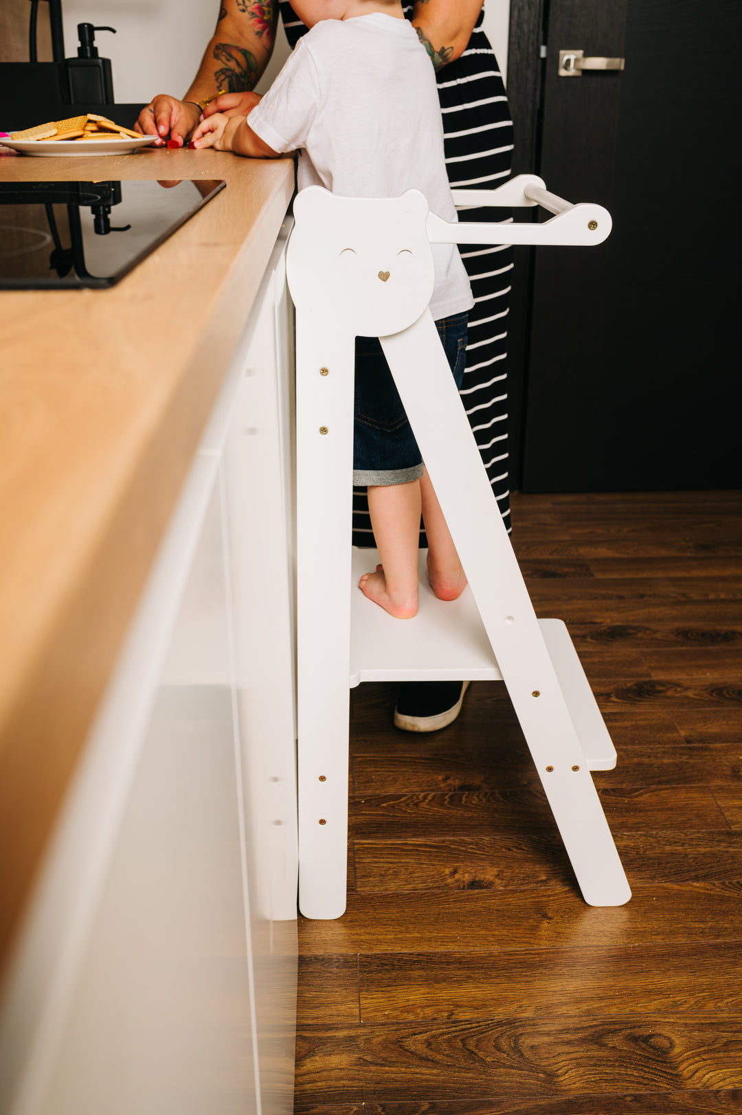 Trin-skammel til barn, hvid