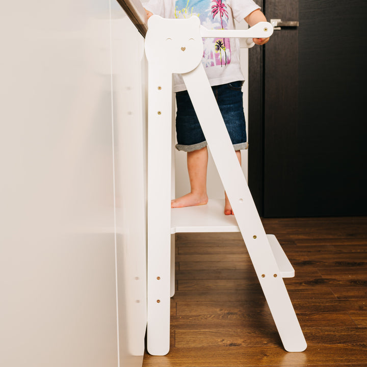 Trin-skammel til barn, hvid