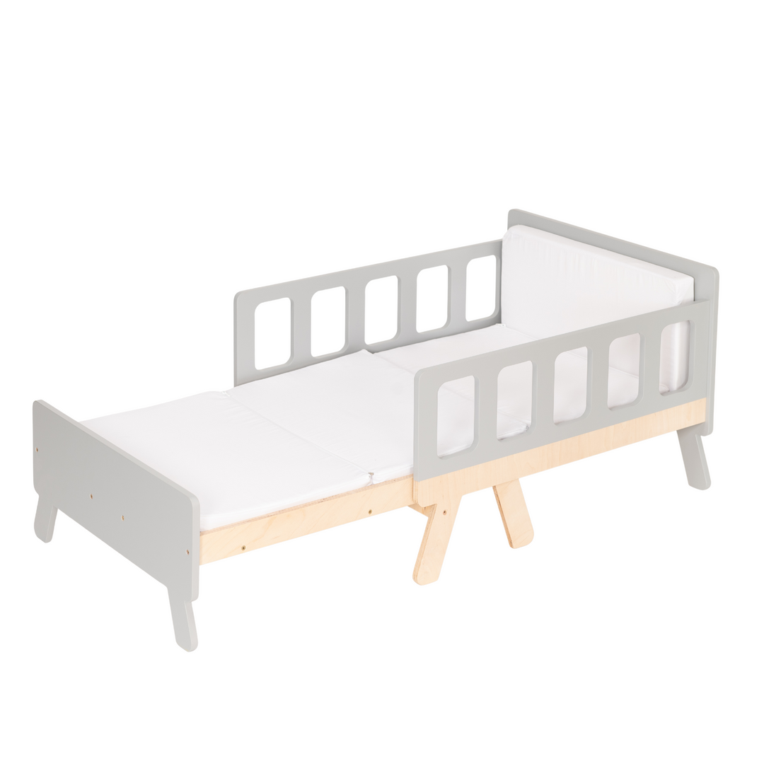 Smart børneseng der vokser med, grå